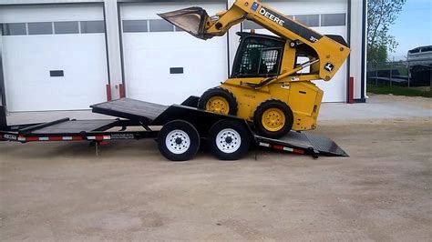 skid steer gooseneck trailer|skid steer deck over trailer.